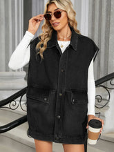 Načíst obrázek do prohlížeče Galerie, Washed Loose Pocket Denim Vest