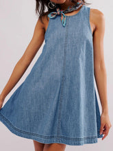Load image into Gallery viewer, Sunset Stroll Denim Mini Dress