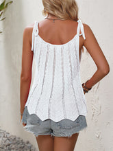 Laden Sie das Bild in den Galerie-Viewer, Tied Openwork Scoop Neck Sleeveless Tank