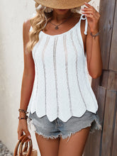 Laden Sie das Bild in den Galerie-Viewer, Tied Openwork Scoop Neck Sleeveless Tank