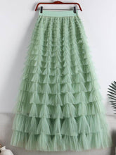 Laden Sie das Bild in den Galerie-Viewer, Mesh ruffle For The Frill Maxi Skirt