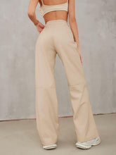 Indlæs billede til gallerivisning Casual High Waist PU Wide Leg Pants