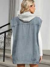 Načíst obrázek do prohlížeče Galerie, Washed Loose Pocket Hooded Denim Vest