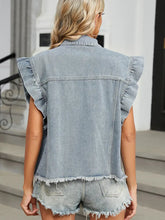 Načíst obrázek do prohlížeče Galerie, Washed Ruffle Edge Denim Vest