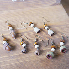 Görseli Galeri görüntüleyiciye yükleyin, Handmade Jewelry Retro Solid Wood Dried Fruit Earrings