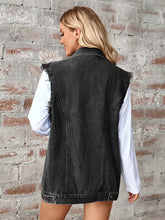 Load image into Gallery viewer, Washed Denim Sleeveless Cardigan