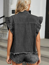 Načíst obrázek do prohlížeče Galerie, Washed Ruffle Edge Denim Vest