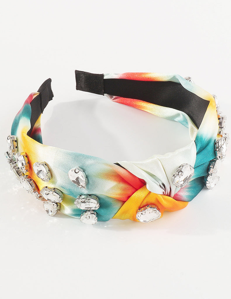 Knotted Tie-Dye Rhinestone Headband