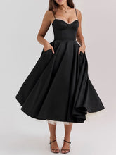 Load image into Gallery viewer, Black Tulle Midi Dress