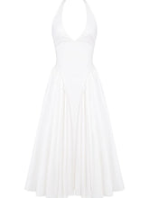 Lataa kuva Galleria-katseluun, White Cotton Halter Midi Sundress