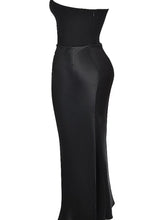 Load image into Gallery viewer, black strapless co chromosome dress