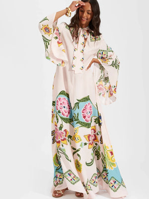 Magnifico Printed Maxi Dress - Pebbled Sable