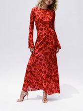 Load image into Gallery viewer, Moroccan Rose Fitted Long Sleeve Maxi Dress