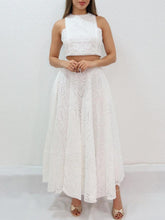 Load image into Gallery viewer, Cashew flower textured long skirt suit