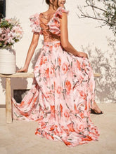 Load image into Gallery viewer, Backless printed maxi dress