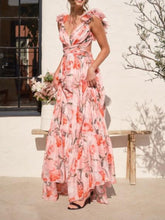 Load image into Gallery viewer, Backless printed maxi dress