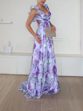 Load image into Gallery viewer, Backless printed maxi dress