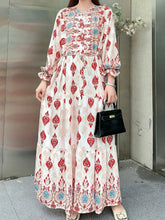 Indlæs billede til gallerivisning Printed lantern sleeves loose dress