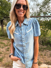 Load image into Gallery viewer, The Booker Western Button Down (Blue)