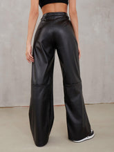 Carica l&#39;immagine nel visualizzatore di Gallery, Casual High Waist PU Wide Leg Pants