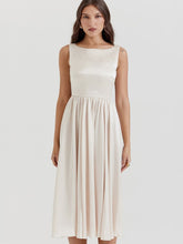 Load image into Gallery viewer, Vintage Low-Waist Midi Dress - Cream Beige