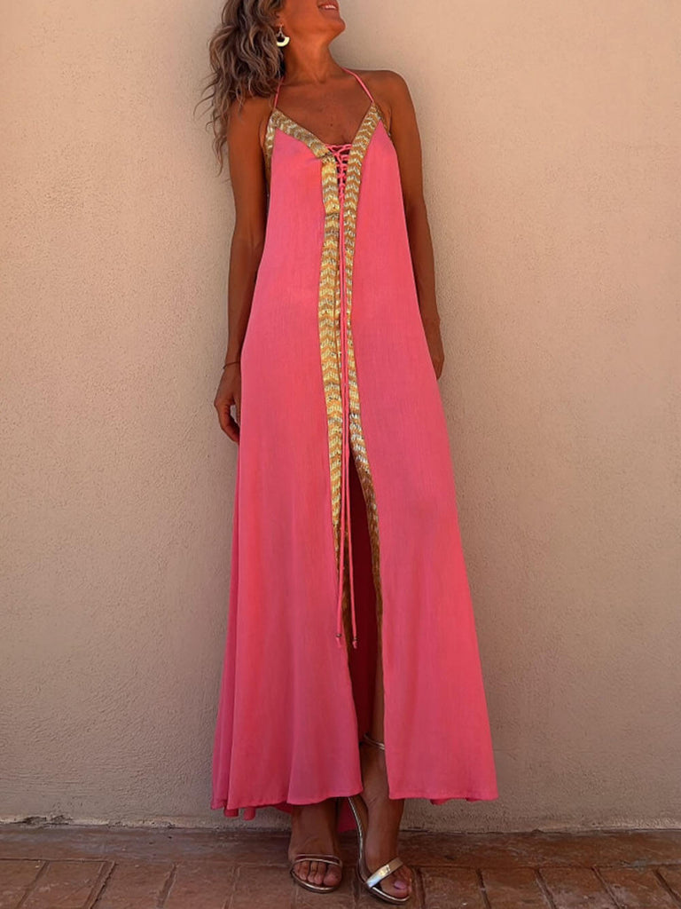 Halter Neck Casual Resort Maxi Dress