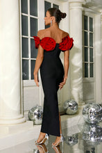 Load image into Gallery viewer, aikergood Anna&#39;s Strapless Flower Adorned Midi Dress