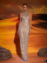Load image into Gallery viewer, aikergood Angelina Sequin Crystal Maxi Dress
