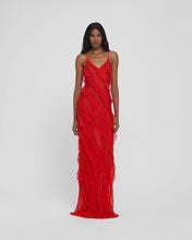 Load image into Gallery viewer, aikergood Bella Chiffon Ruffle Backless Maxi Dress