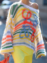 Indlæs billede til gallerivisning Rainbow Contrast Striped Sweater