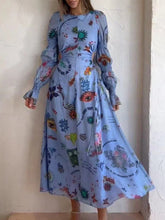 Load image into Gallery viewer, Graffiti Lantern Cutout Cropped Dress Midii Dress