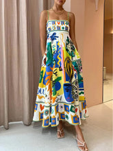 Load image into Gallery viewer, Chic Geometric Graffiti Prints Slip Dress