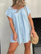 Load image into Gallery viewer, One Shoulder Sexy Denim Mini Dress