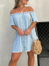 Load image into Gallery viewer, One Shoulder Sexy Denim Mini Dress