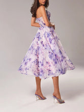 Load image into Gallery viewer, Strapless Sleeveless Printed Swing Midi Dress