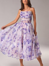 Load image into Gallery viewer, Strapless Sleeveless Printed Swing Midi Dress