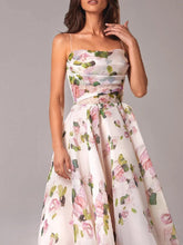 Load image into Gallery viewer, Strapless Sleeveless Printed Swing Midi Dress