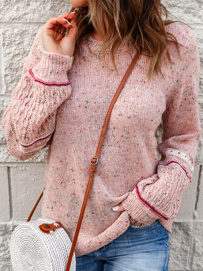 Trendy Color Dot Blend Knit Sweater