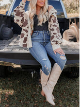 Load image into Gallery viewer, Printed Mid-Length Corduroy Shirt Jacket