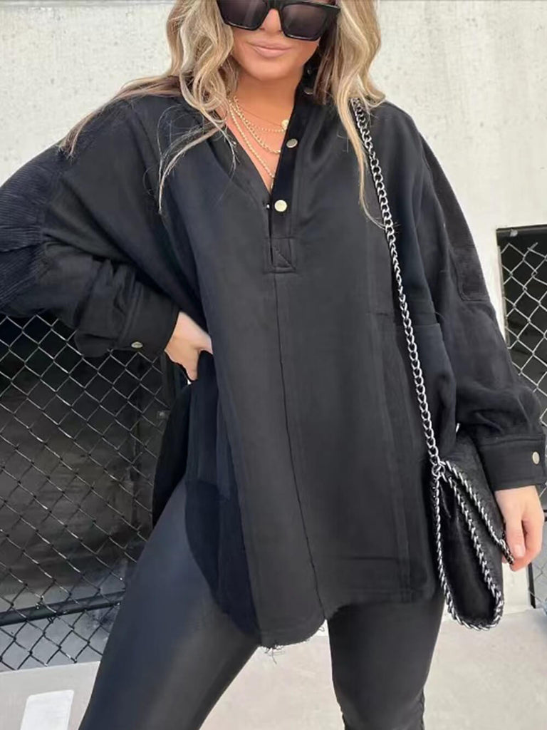 Tong Fashion Loose Casual Splicing Sweatshirt