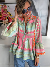 Load image into Gallery viewer, Colorful Ethnic Bell Sleeve Babydoll Top