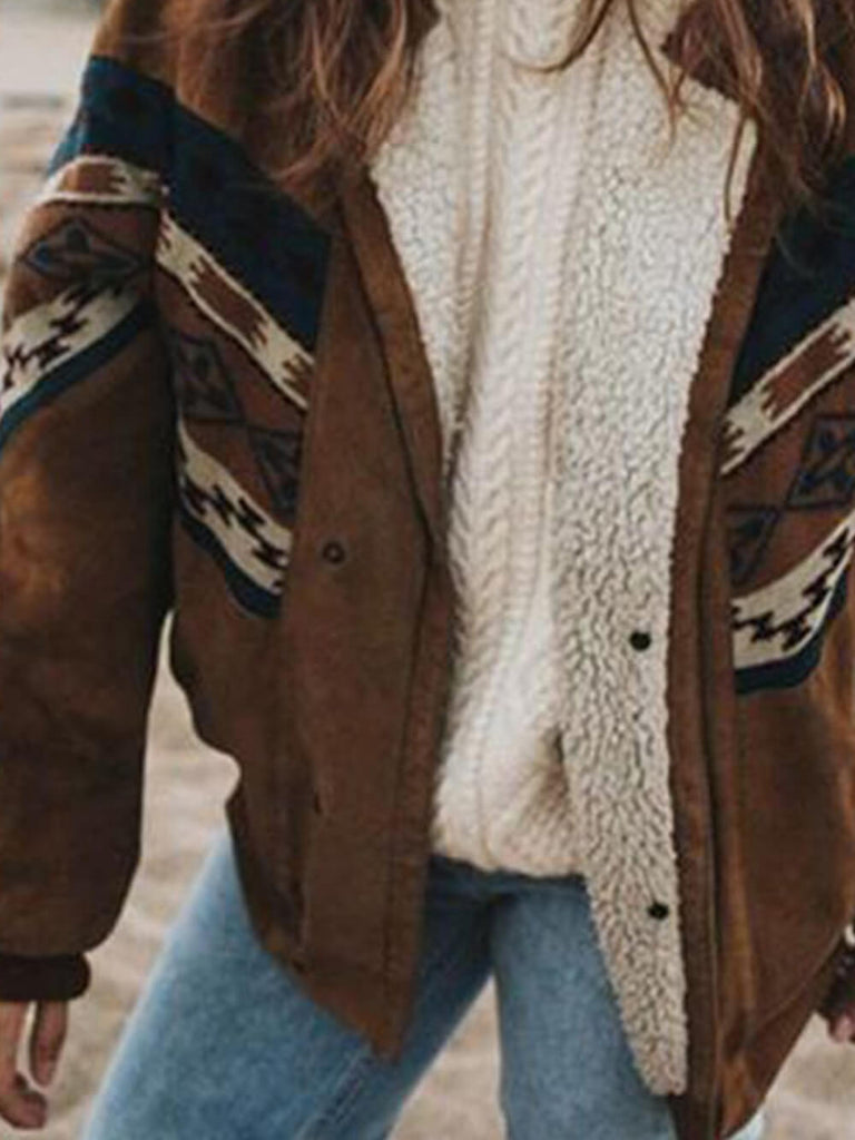 Casual Stitching Long Sleeve Cotton Coat