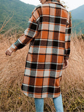 Carregar imagem no visualizador da galeria, Lapel Collar Loose Woolen Plaid Coat