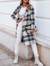 Load image into Gallery viewer, Double Breasted Printed Plaid Jacket