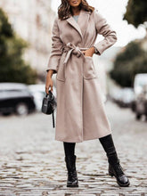 Load image into Gallery viewer, Simple Solid Color Lapel Woolen Coat