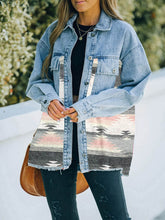 Carregar imagem no visualizador da galeria, Denim Stitching Woolen Coat