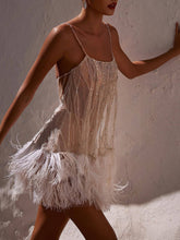Load image into Gallery viewer, Sexy Backless Fringed Mesh Sequin Miniskirt