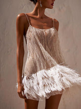 Load image into Gallery viewer, Sexy Backless Fringed Mesh Sequin Miniskirt
