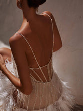 Load image into Gallery viewer, Sexy Backless Fringed Mesh Sequin Miniskirt