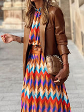 Indlæs billede til gallerivisning Elegant Stand Collar Mid Length Dress